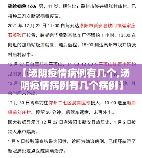 【汤阴疫情病例有几个,汤阴疫情病例有几个病例】