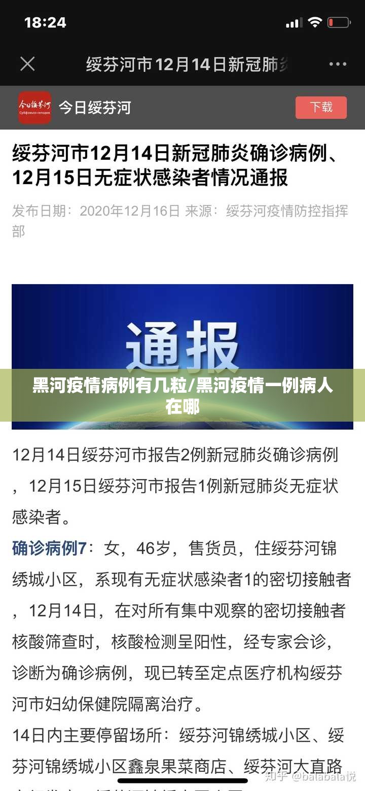 黑河疫情病例有几粒/黑河疫情一例病人在哪